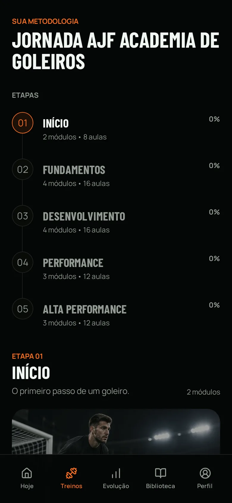 Tela real da Jornada AJF no aplicativo